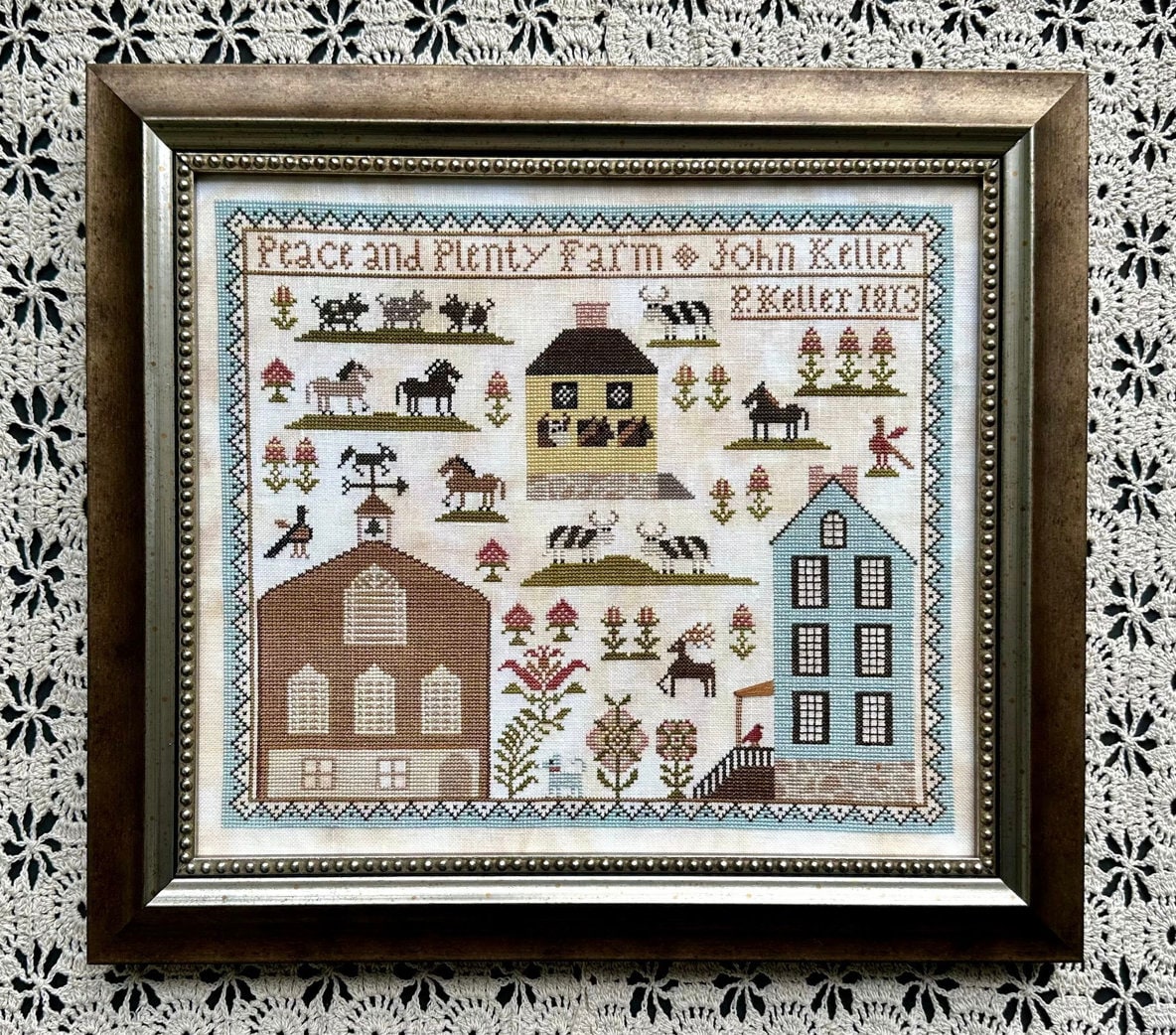 Peace &amp; Plenty Farm Cross Stitch by Kathy Barrick- Paper Pattern