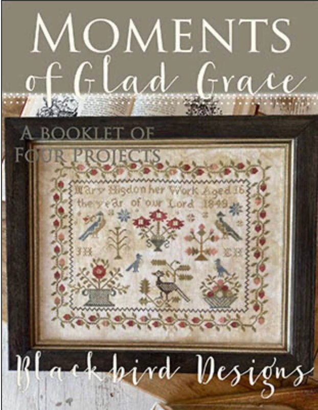 Moments of Glad Grace Cross Stitch book with 4 Designs by Blackbird Designs  - PAPER Pattern