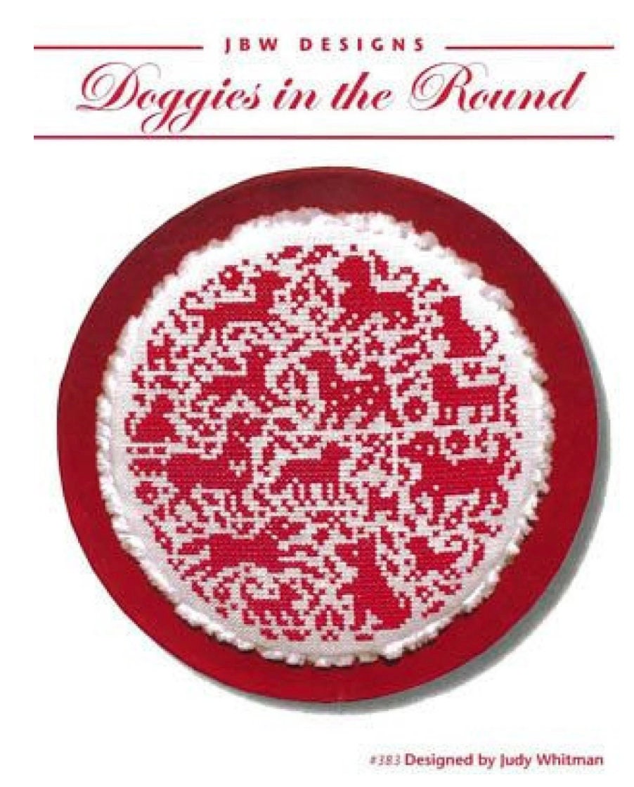 Doggies in the Round Cross Stitch by JBW Designs - PAPER Pattern