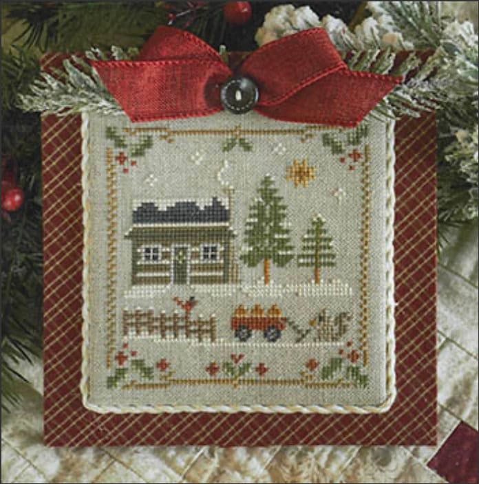 Log Cabin Squirrel - Log Cabin Christmas Chart No. 1 by Little House Needleworks - PAPER Pattern