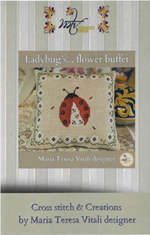 Ladybug&#39;s Flowers Buffet Cross Stitch by MTV Cross Stitch Designs - Paper Pattern