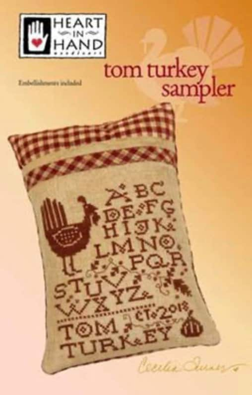 Tom Turkey Sampler Cross Stitch By Heart in Hand - Paper Pattern