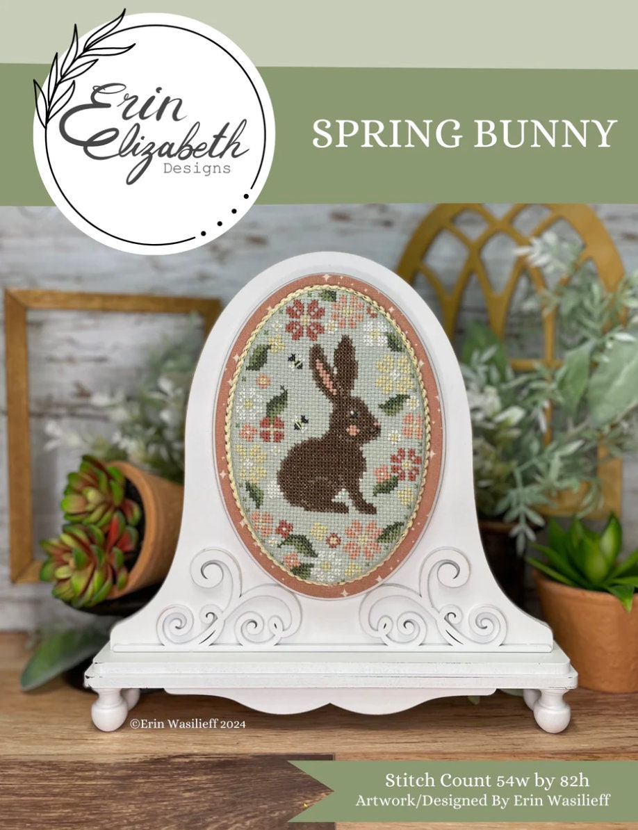 Spring Bunny Cross Stitch by Erin Elizabeth - Paper Pattern