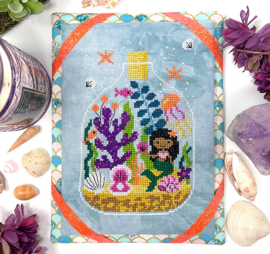 Mermaid Terrarium Cross Stitch by Tiny Modernist - Paper Pattern