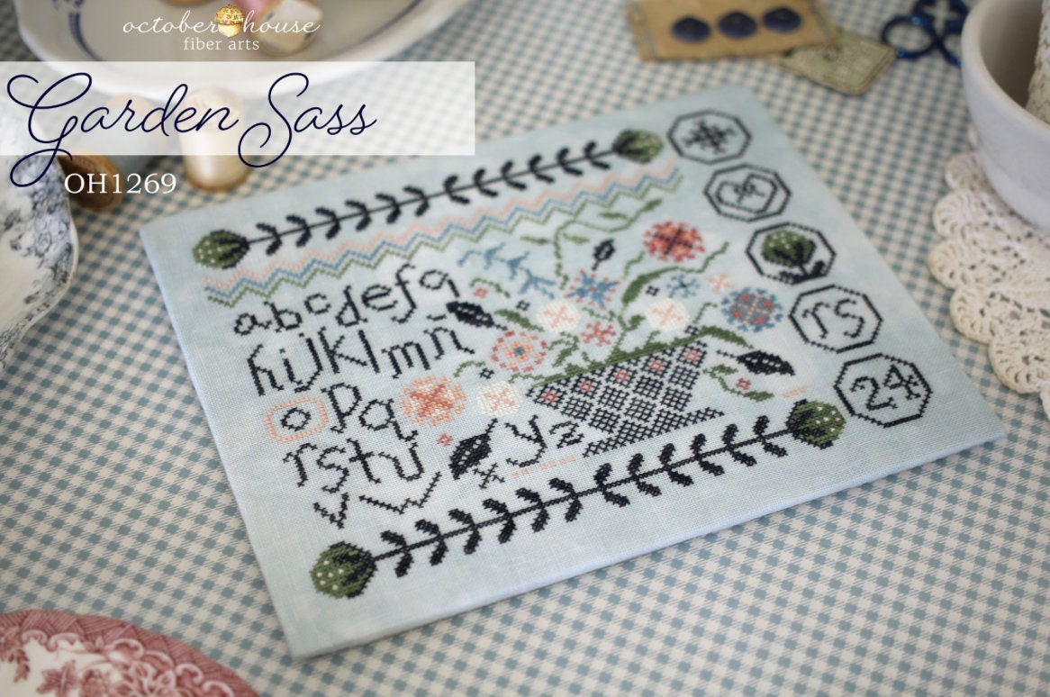 Garden Sass Cross Stitch by October House Fiber Arts - Paper Pattern