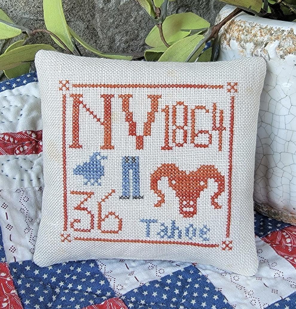 Statehood Splendor Series #33 Nevada cross stitch by Thread Milk Designs - Paper Pattern