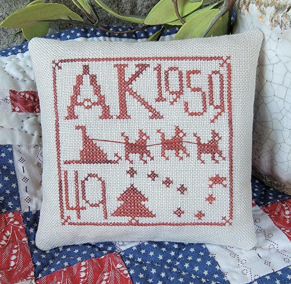 Statehood Splendor Series #39 Alaska cross stitch by Thread Milk Designs - Paper Pattern