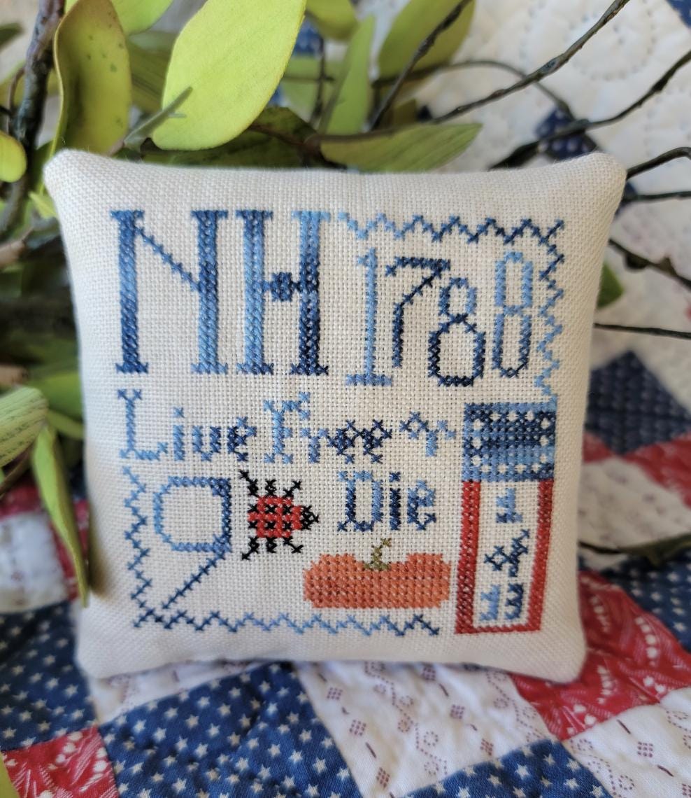 Statehood Splendor Series #18 New Hampshire cross stitch by Thread Milk Designs - Paper Pattern