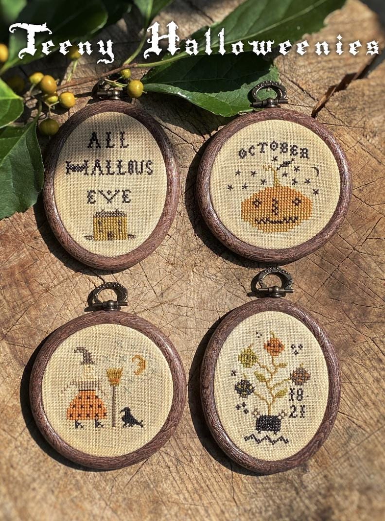 Teeny Halloweenies 4 in 1 Cross Stitch by Notforgotten Farm - Paper Pattern