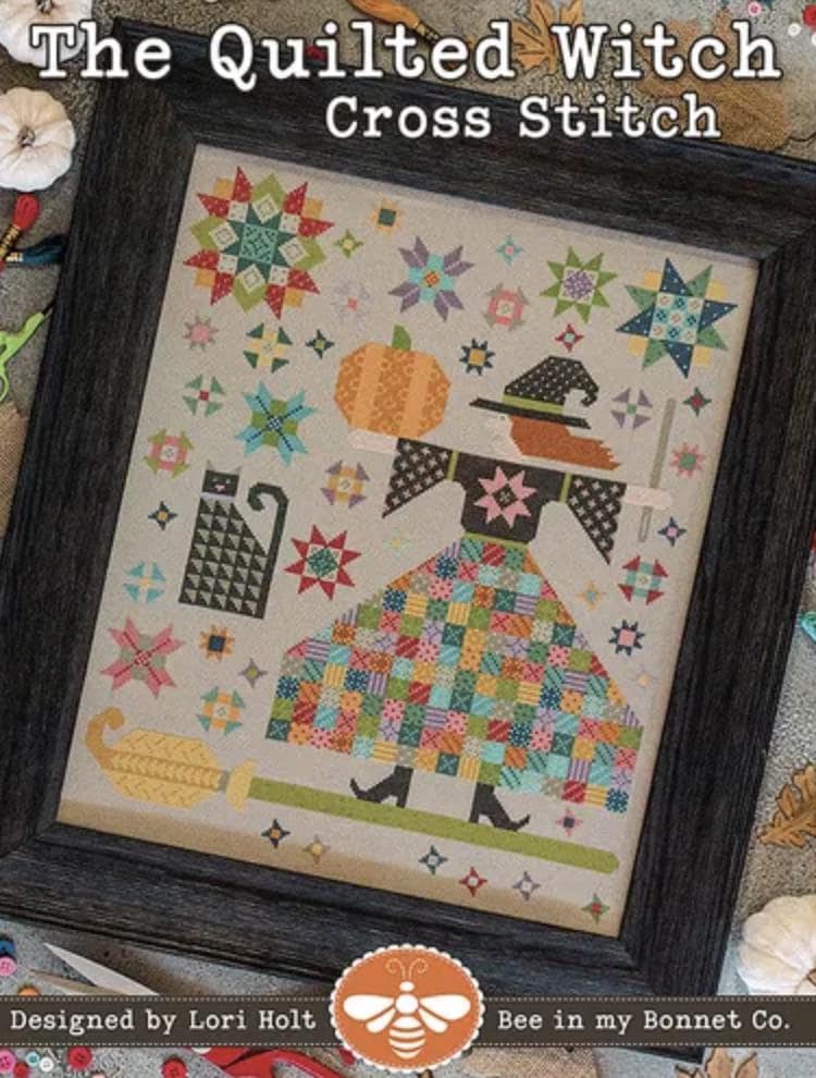 The Quilted Witch cross stitch  by Lori Holt of Bee in My Bonnet - PAPER Pattern