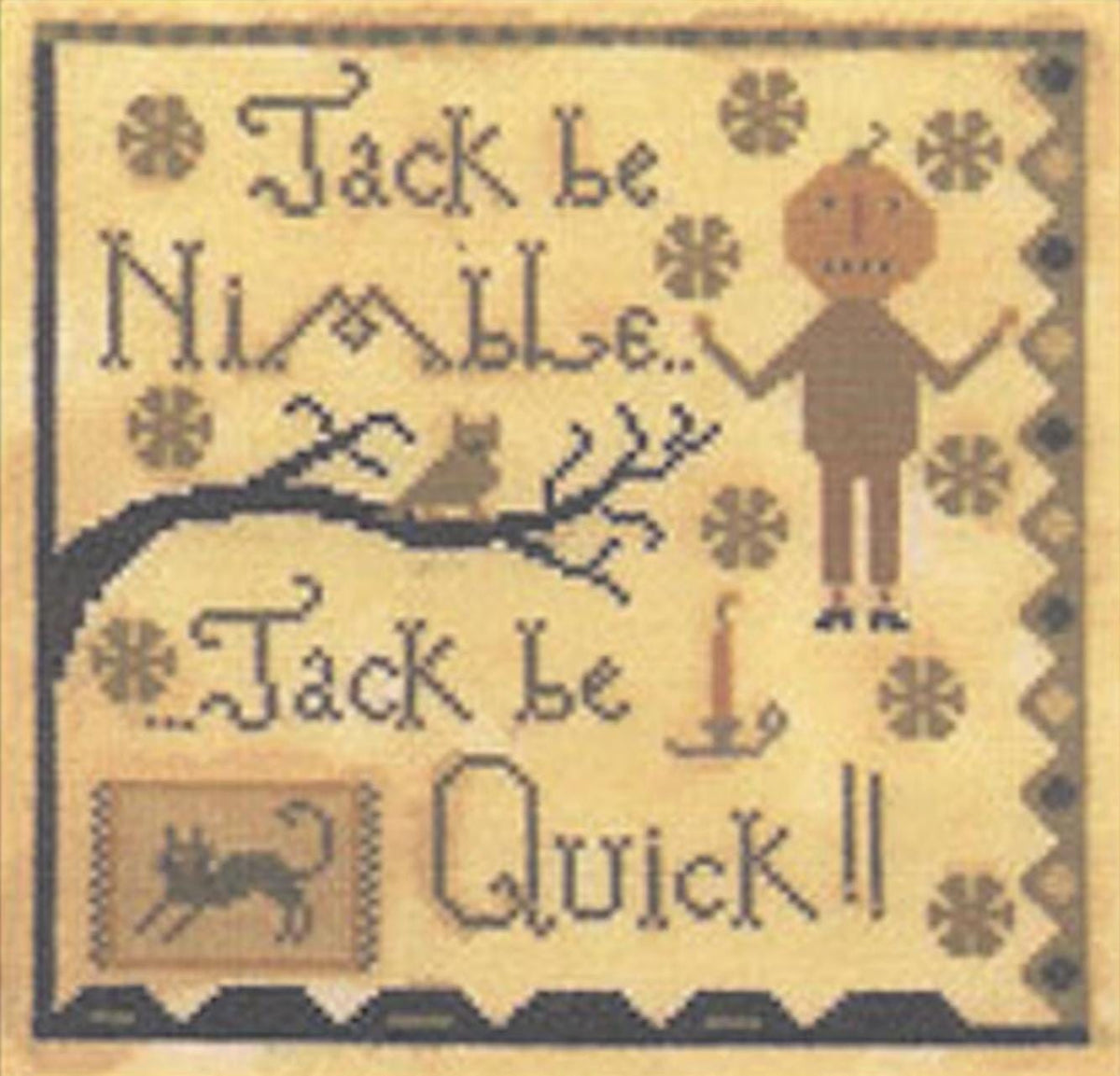 Jack Be Nimble Cross Stitch by Notforgotten Farm - Paper Pattern