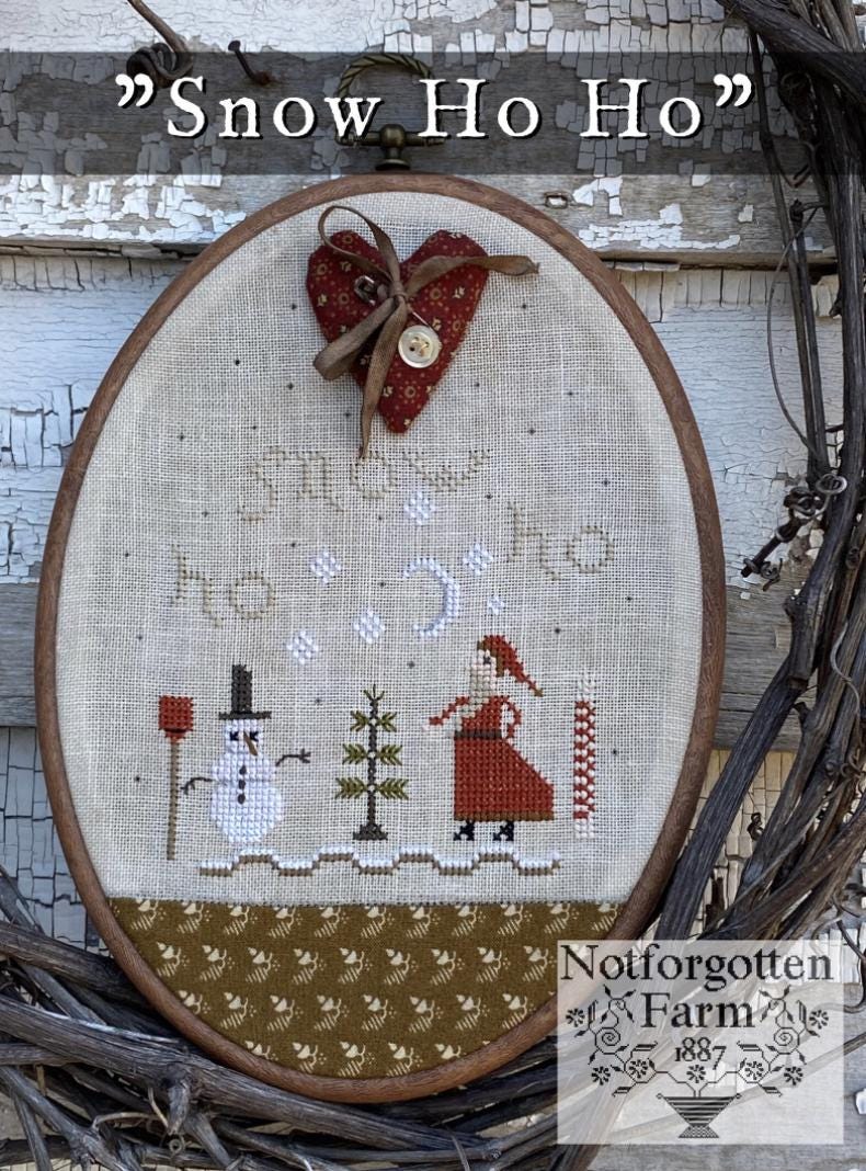 Snow Ho Ho Cross Stitch by Notforgotten Farm - Paper Pattern