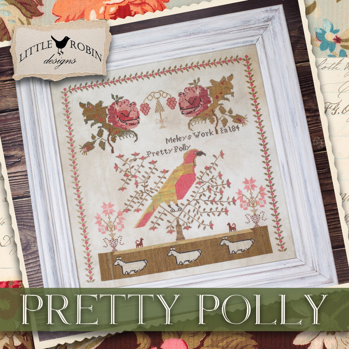 PRE-ORDER - Pretty Polly Cross Stitch by Little Robin Designs - Paper Pattern