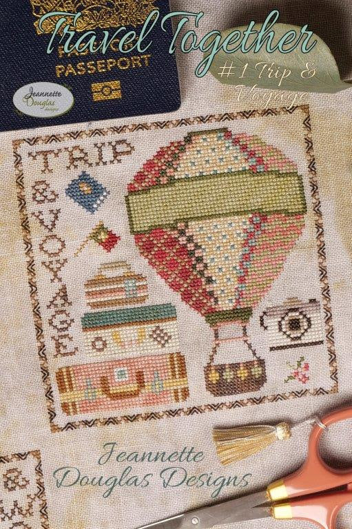 Pre-Order - Travel Together #1: Trip &amp; Voyage Cross Stitch by Jeannette Douglas Designs - Paper Pattern