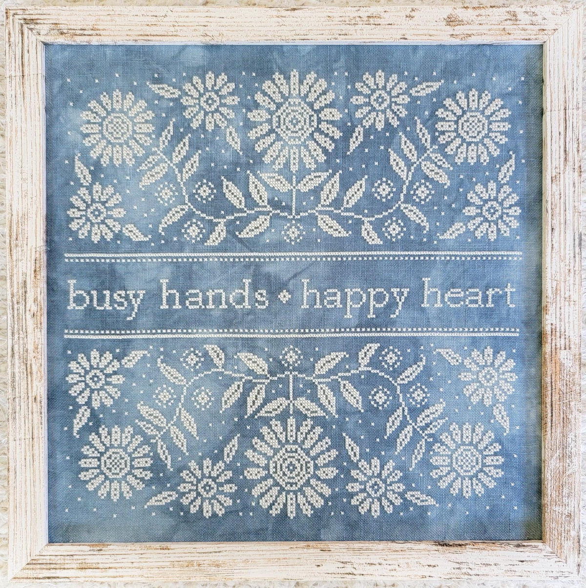 Busy Hands Happy Heart Cross Stitch by Liz Mathews - Paper Pattern