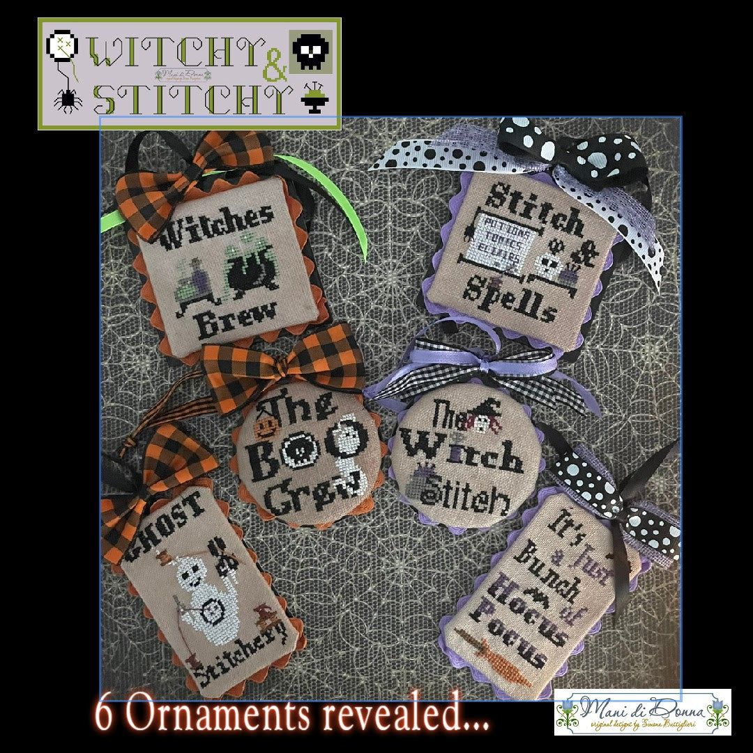 Witchy and Stitchy Ornaments Cross Stitch by Mani Di Donna - Paper Pattern