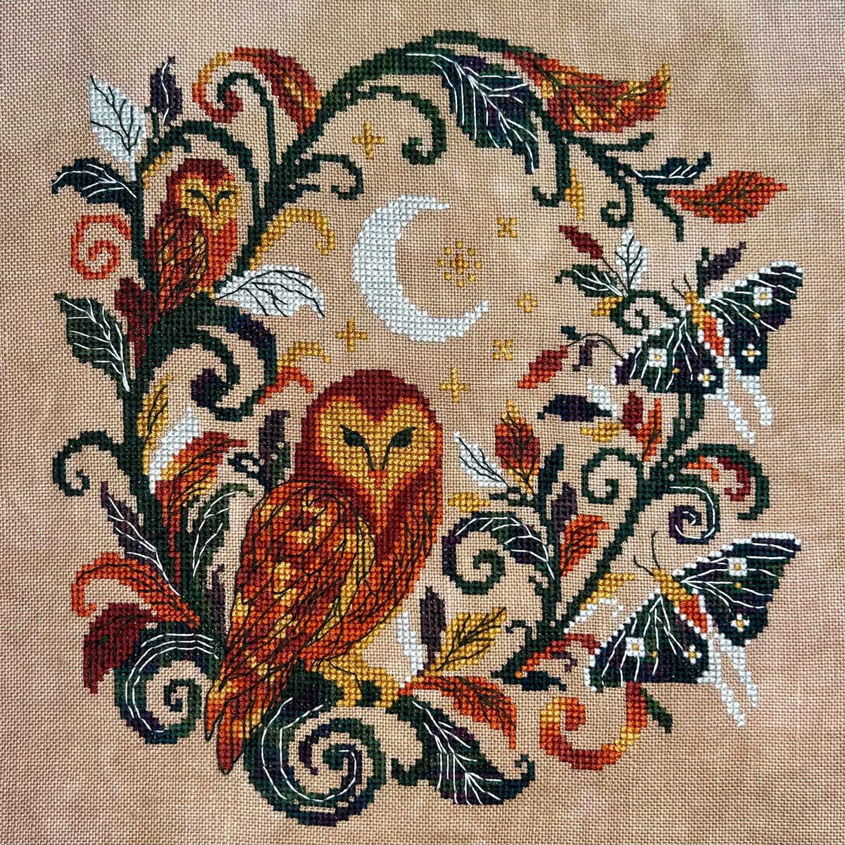 Mystical Owls Cross Stitch by The Stitchin' Kitten - Paper Pattern