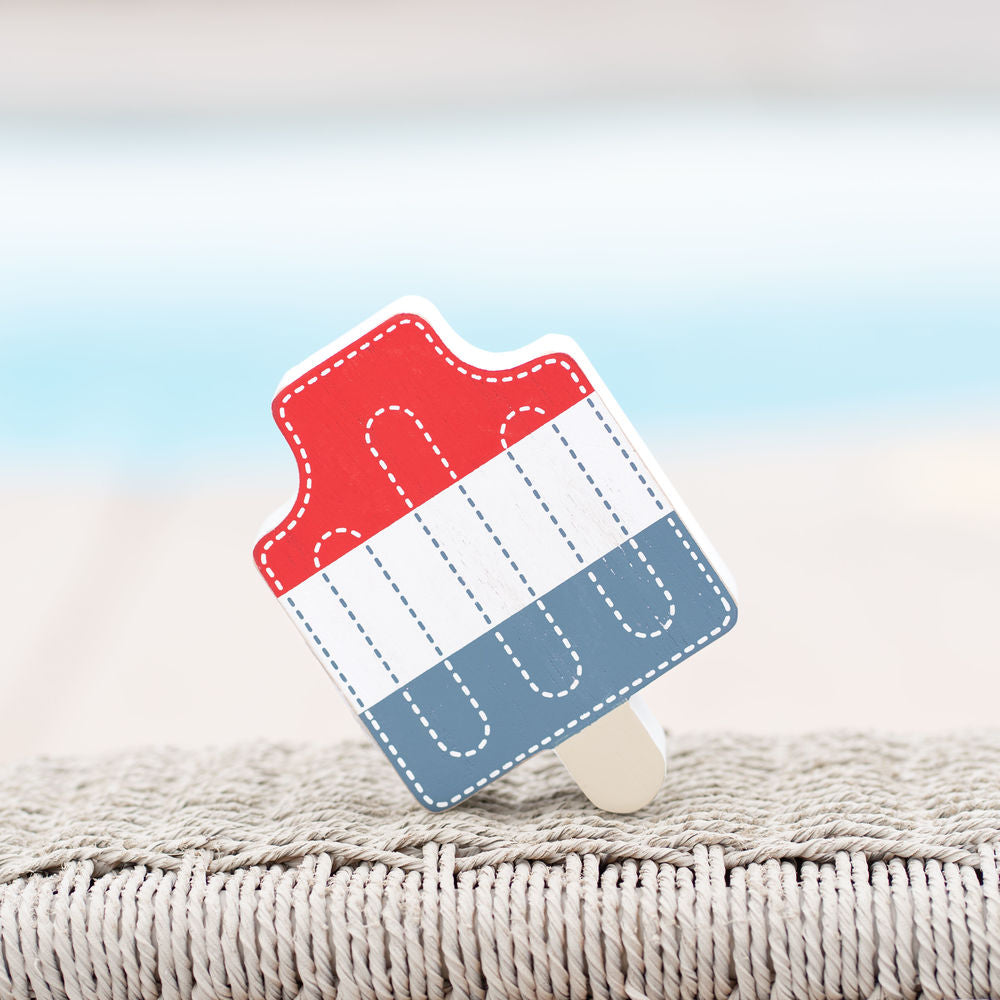 Popsicle | Stars &amp; Stripes Collection | 5x4x1 chunky wood shape     45149