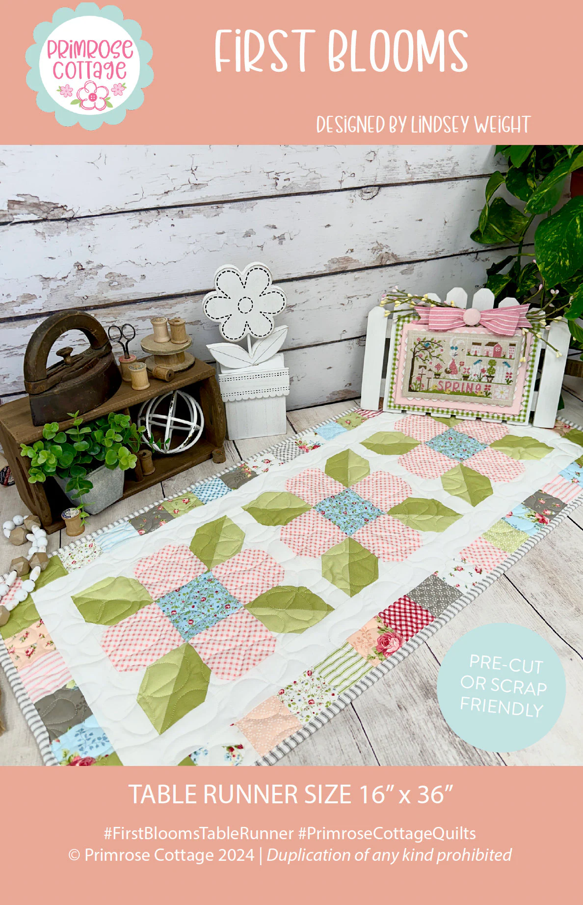 First Blooms - by Lindsey Weight of Primrose Cottage Quilts - Quilt PDF Pattern