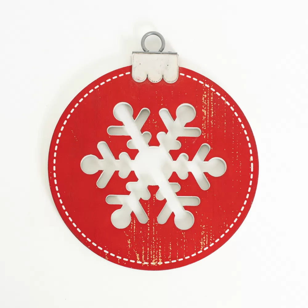 Snowflake | Mid Century Christmas Collection | 7x8x.5 reversible wood ornament wood cutout | 75481
