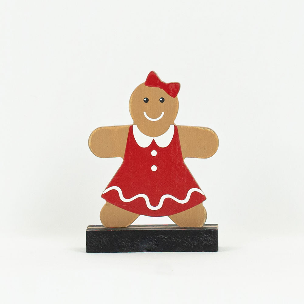 Ginger Girl | Believe In Kindness Collection | 4x5x1 wood cutout gingerbread on base | 70983