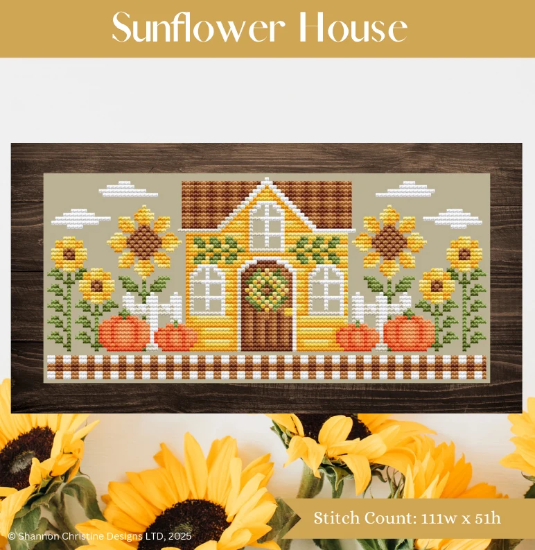 Sunflower House Cross Stitch by Shannon Christine - Paper Pattern