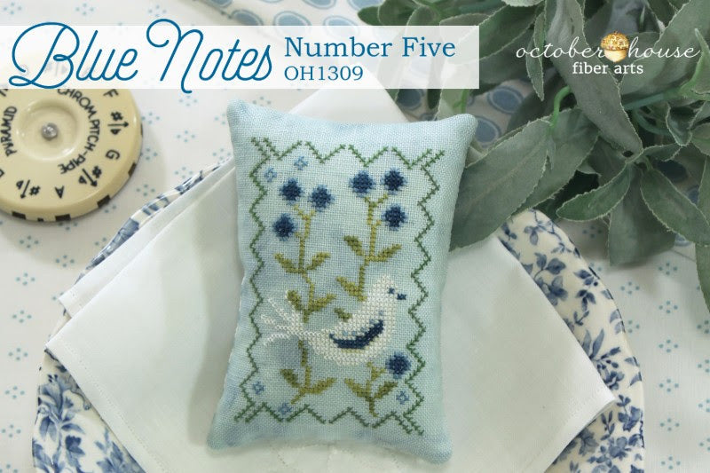 Blue Notes #5 Cross Stitch by October House Fiber Arts - Paper Pattern