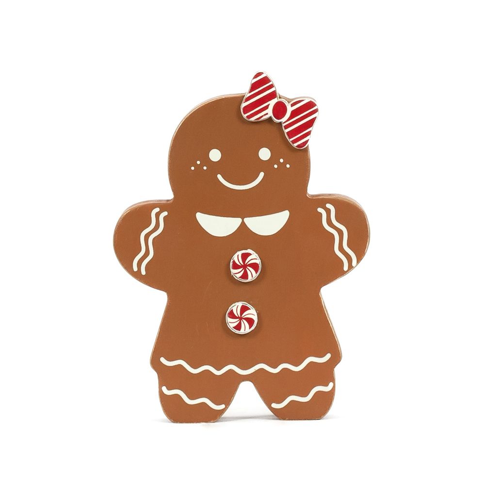 Girl Gingerbread | Candy Cane Lane Collection | 4x5x1 chunky wood shape 71300