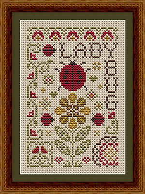 Gathered from the Garden: Ladybug Cross Stitch by Happiness is Heartmade - Paper Pattern