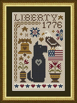Scottie Liberty Dog Cross Stitch by Happiness is Heartmade - Paper Pattern