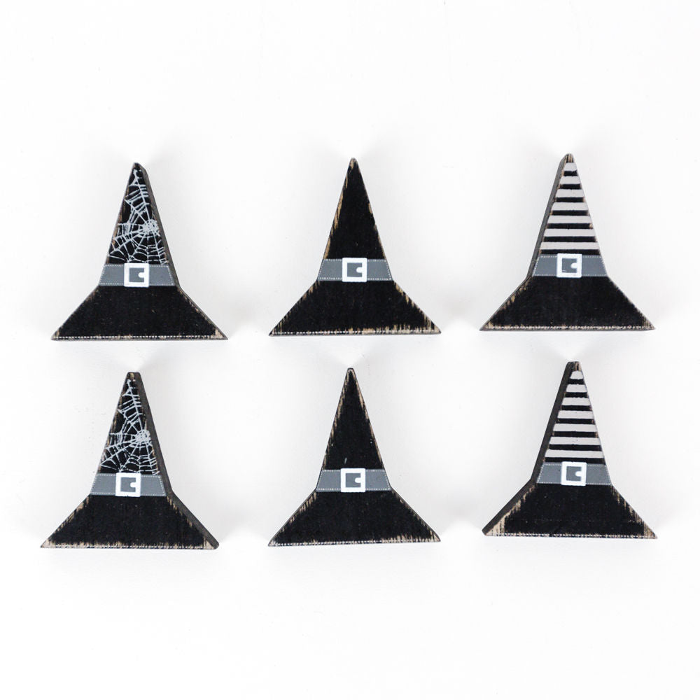 Witch Hats | Wicked Collection | 2x2x.25 wood shapes set of six 55125