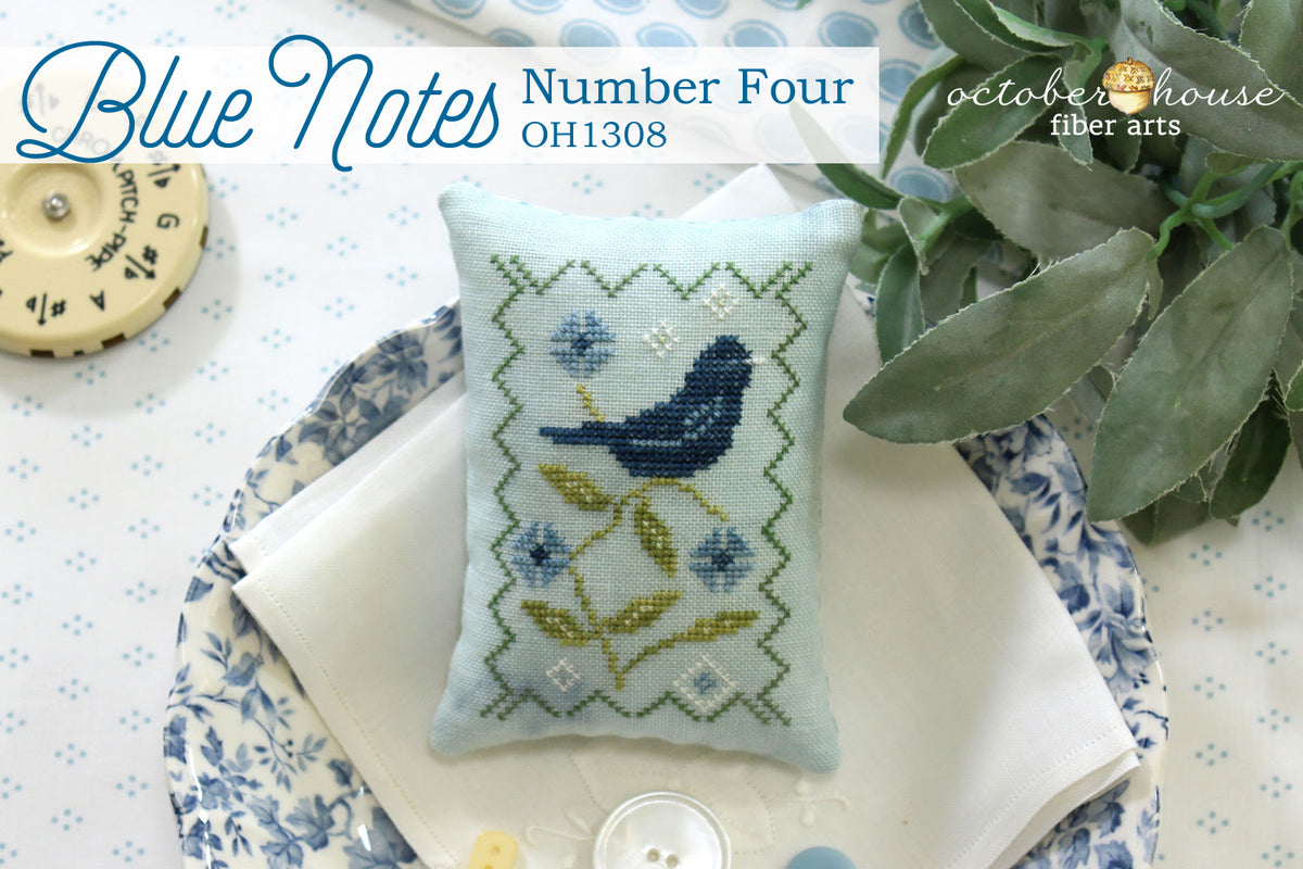 Blue Notes #4 Cross Stitch by October House Fiber Arts - Paper Pattern
