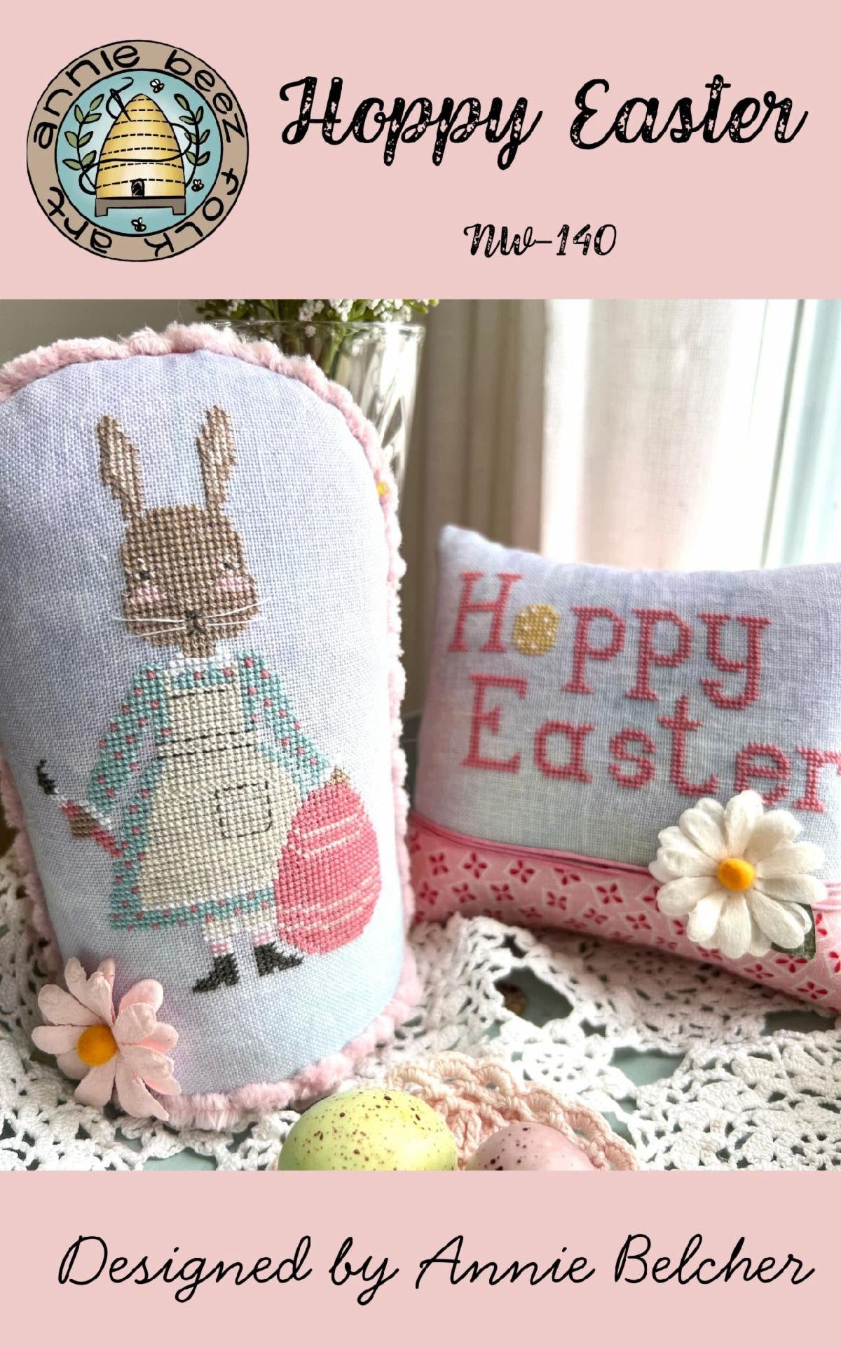 Hoppy Easter Cross Stitch by Annie Beez Folk Art - Paper Pattern