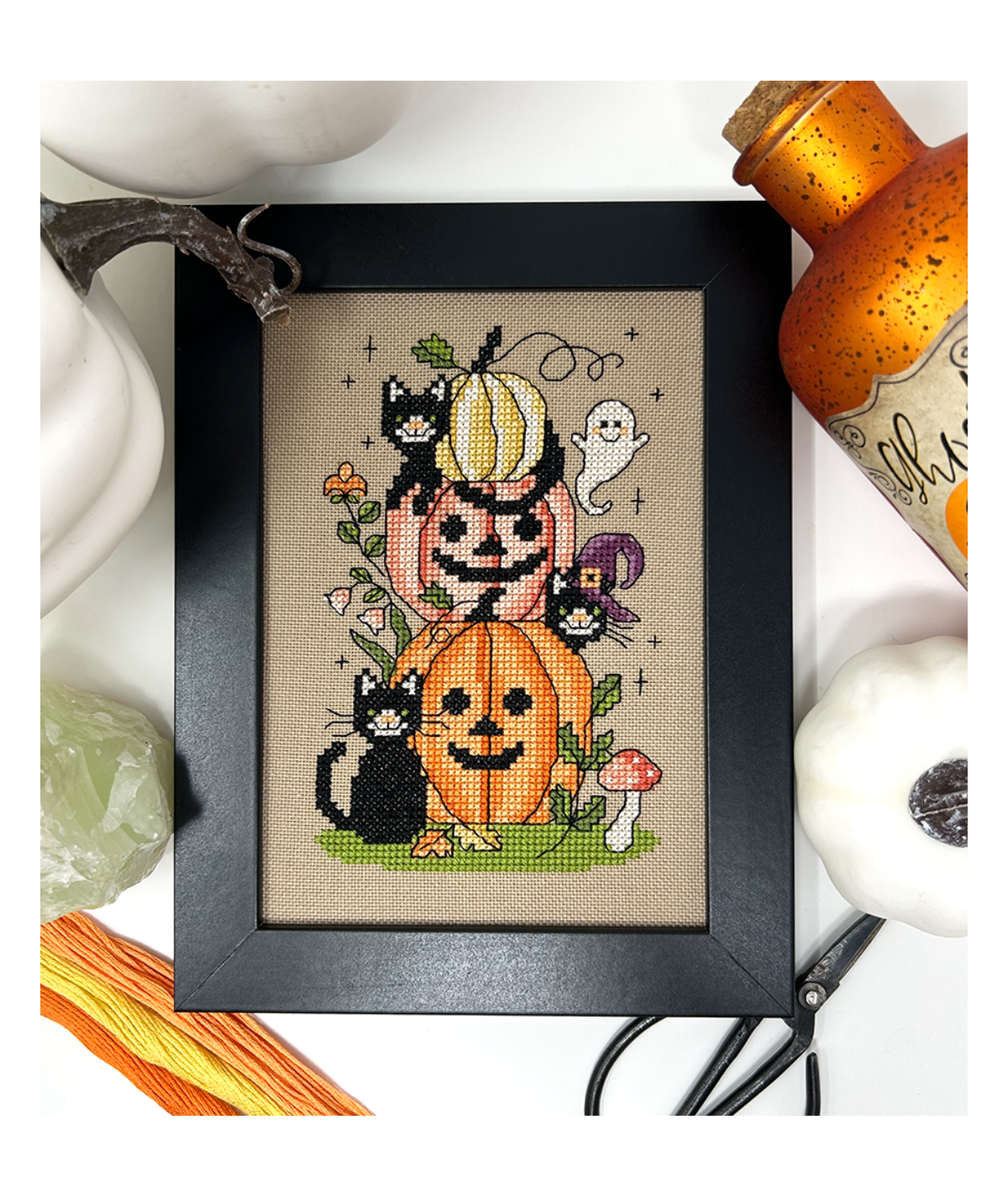 Halloween Cats Cross Stitch by Tiny Modernist - Paper Pattern
