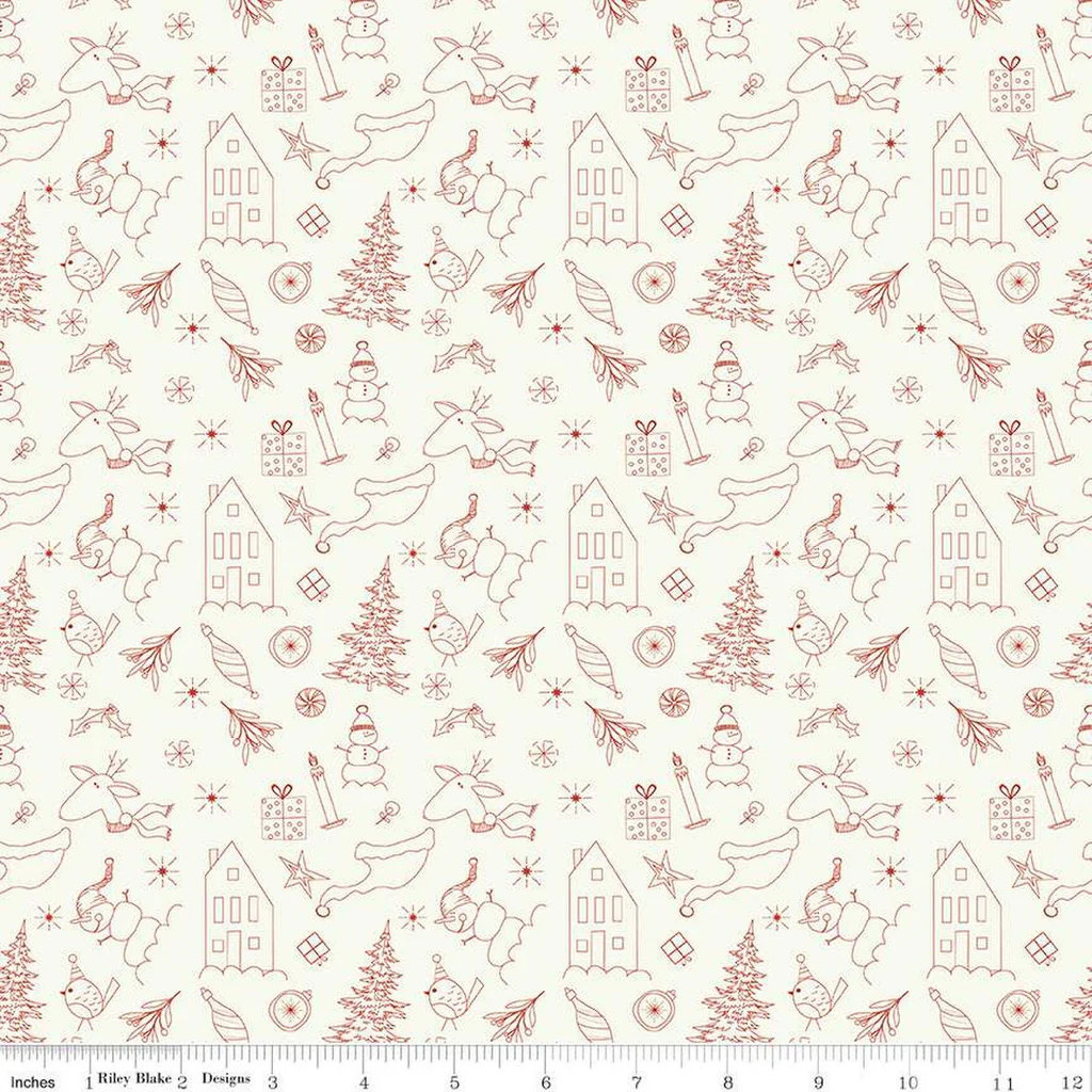 Christmas is in Town | C14742 | Doodles - Cream
