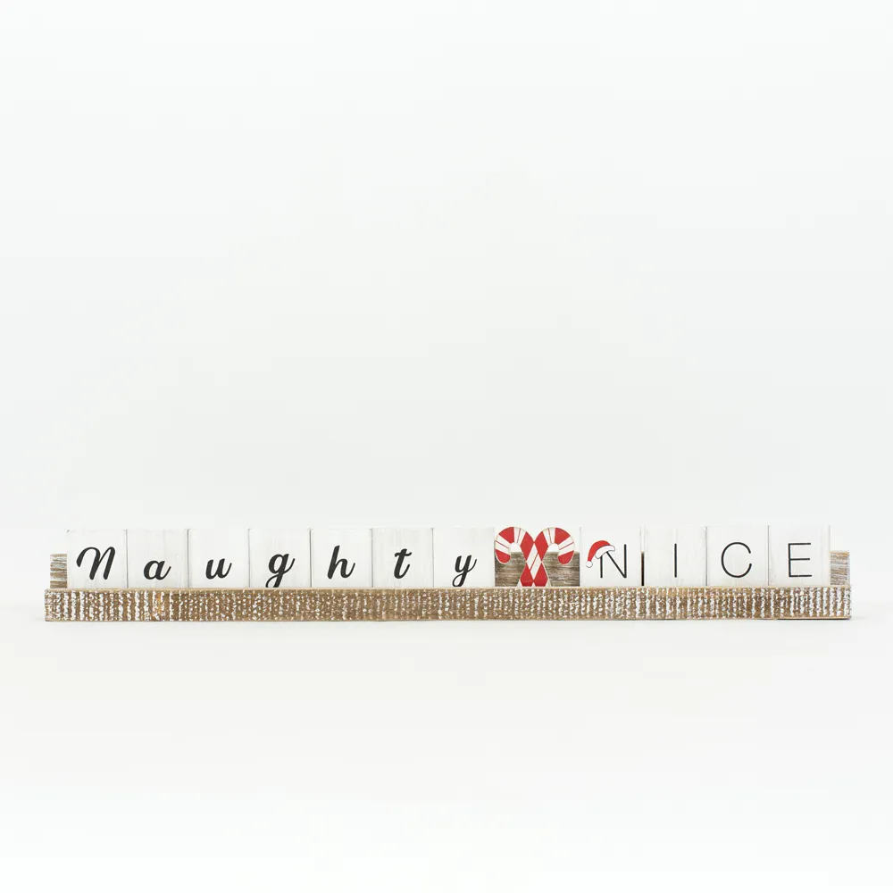 Naughty &amp; Nice | Believe In Kindness Collection | 20x3x1.25 wood ledgie kit | 71006