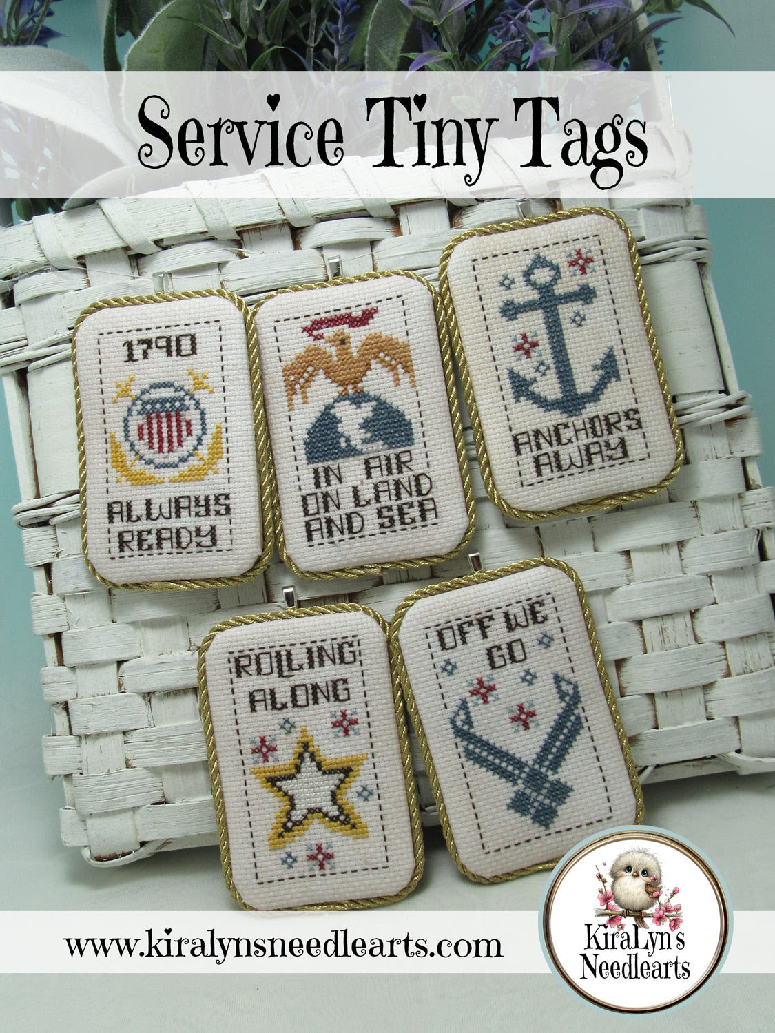 Service Tiny Tags Cross Stitch by Kiralyn's Needlearts - PAPER Pattern