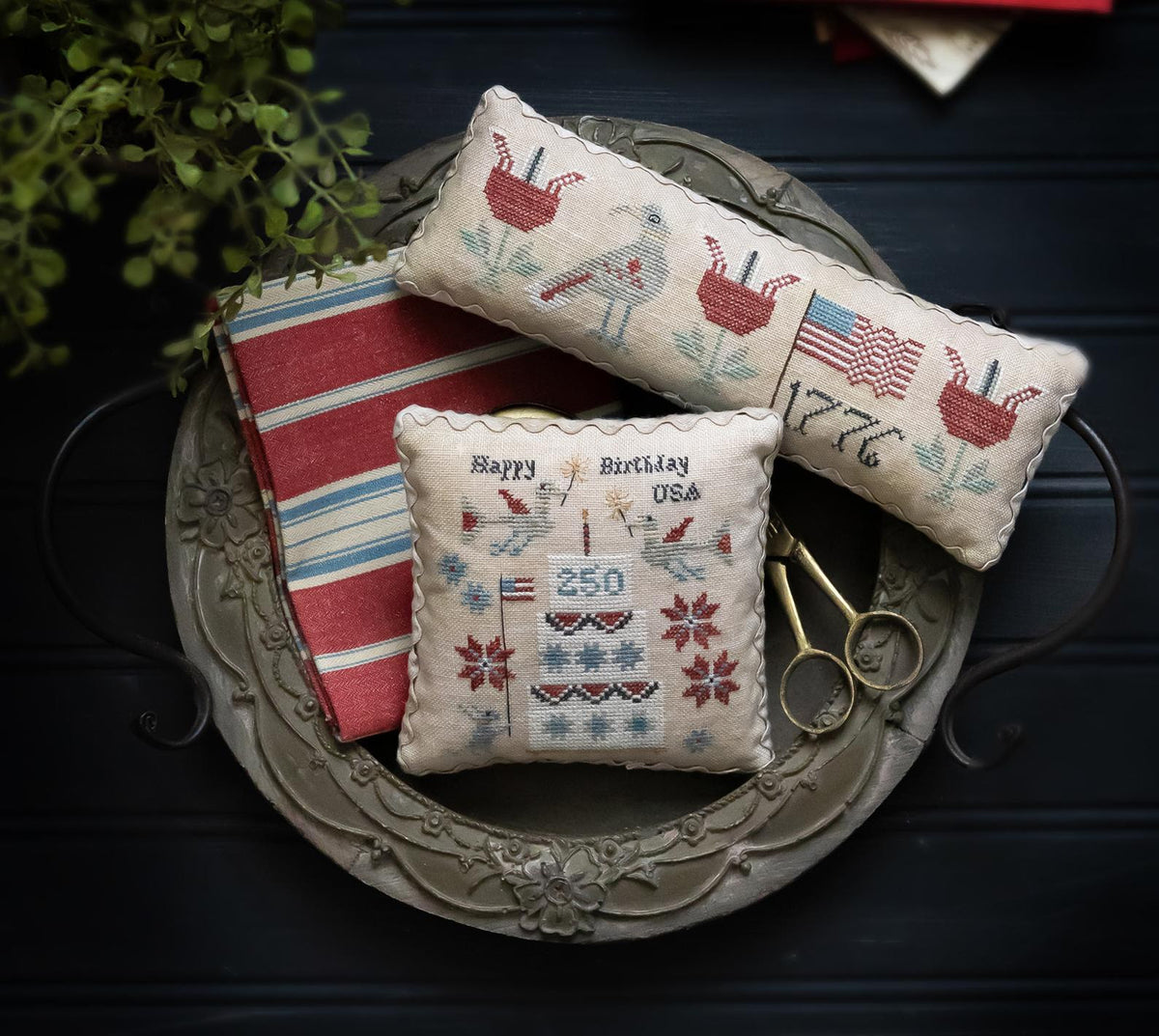 Happy Birthday, USA Cross Stitch by Plum Street Samplers - Paper Pattern