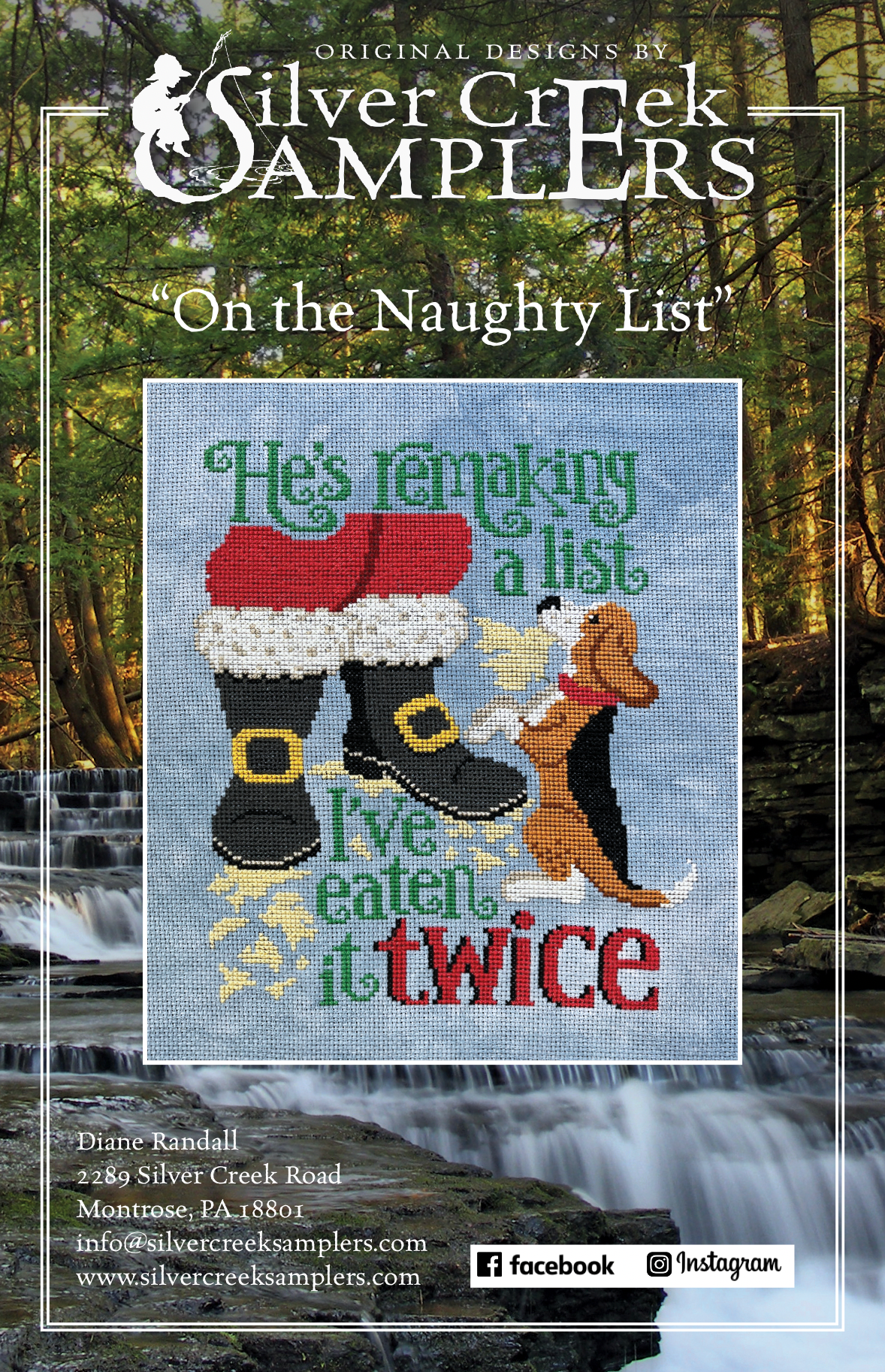 On the Naughty List Cross Stitch by Silver Creek Samplers - Paper Pattern
