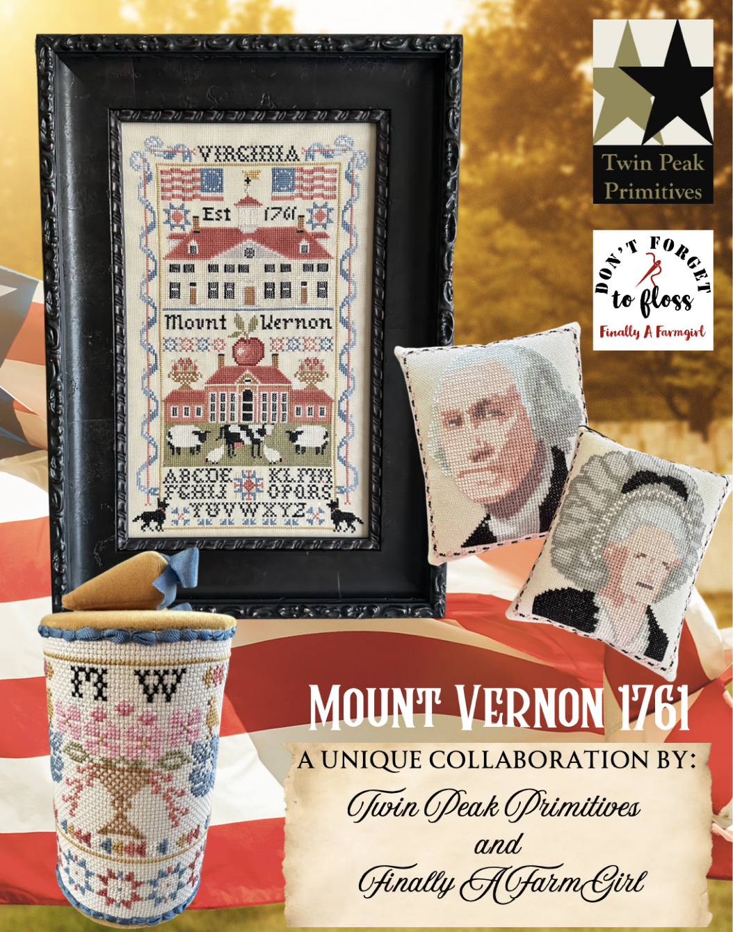 Pre-Order - Mount Vernon 1761 Cross Stitch by Finally A Farmgirl - Paper Pattern