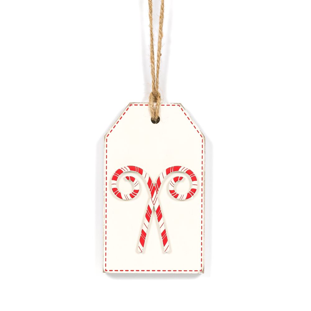 Merry/Candy | Candy Cane Lane Collection | 3x5x.5 reversible wood tag | 71239