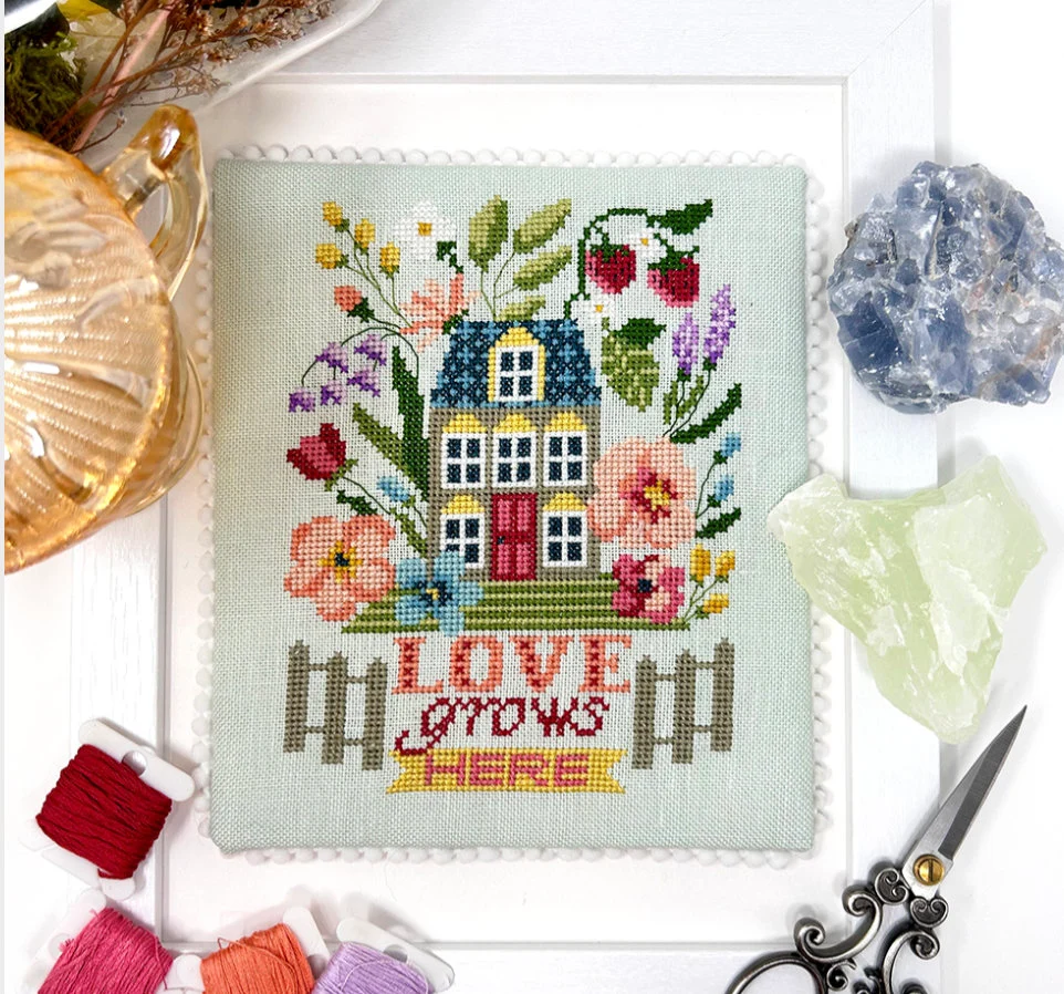 Love Grows Here Cross Stitch by Tiny Modernist - Paper Pattern