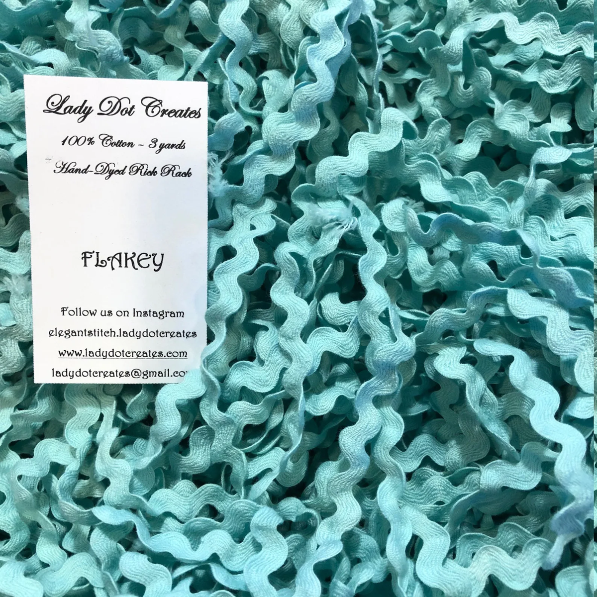 Ric Rac Trim - Flakey Hand-Dyed 100% Cotton Half Inch by Lady Dot Creates