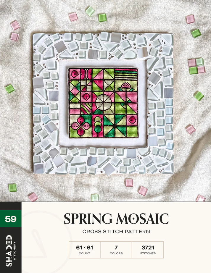 Spring Mosaic Cross Stitch by Shaded Stitchery - Paper Pattern