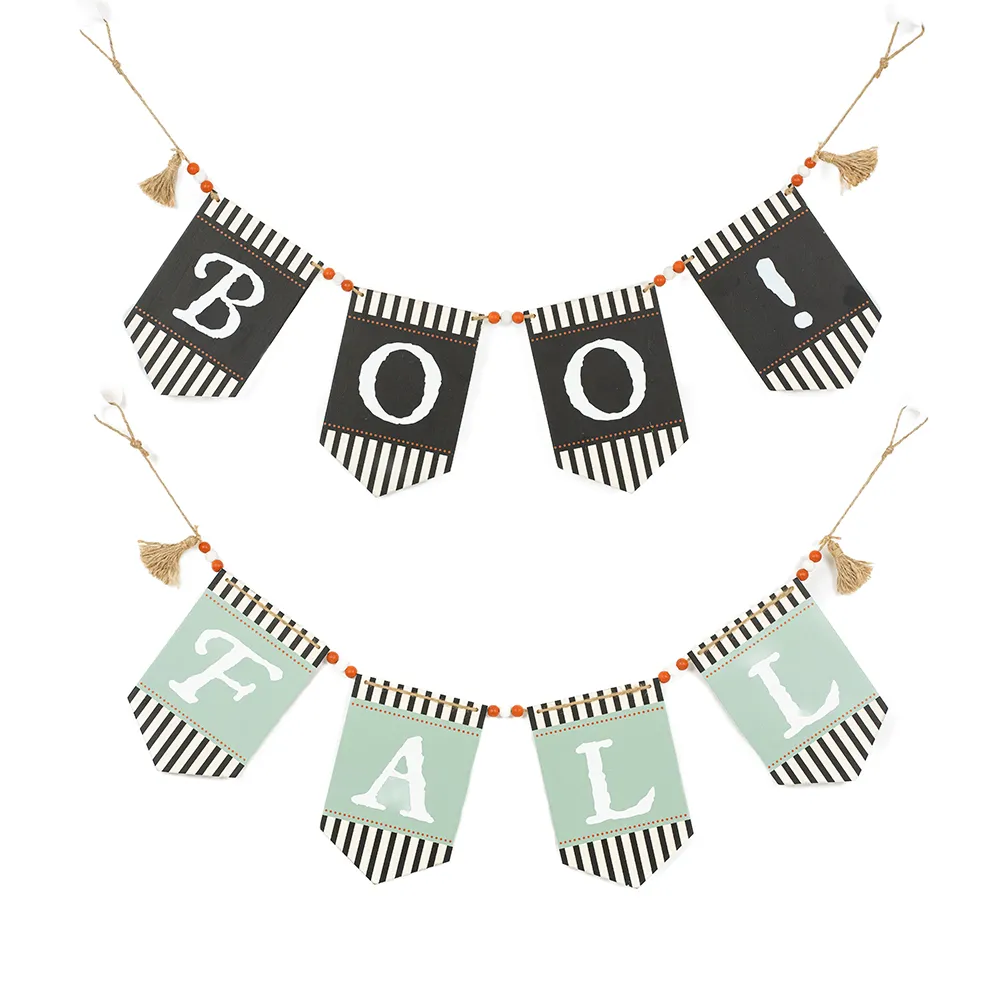 Boo/Fall | Sweet &amp; Spooky Collection | 35x8x.5 wood swag w/beads | 55330