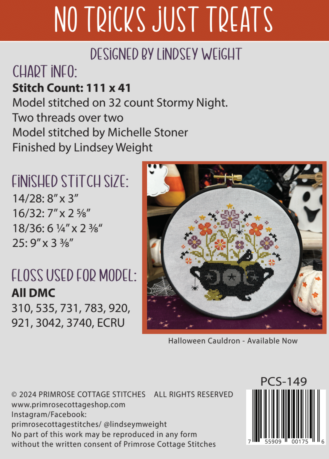 No Tricks Just Treats Finishing Kit ONLY by Lindsey Weight of Primrose Cottage