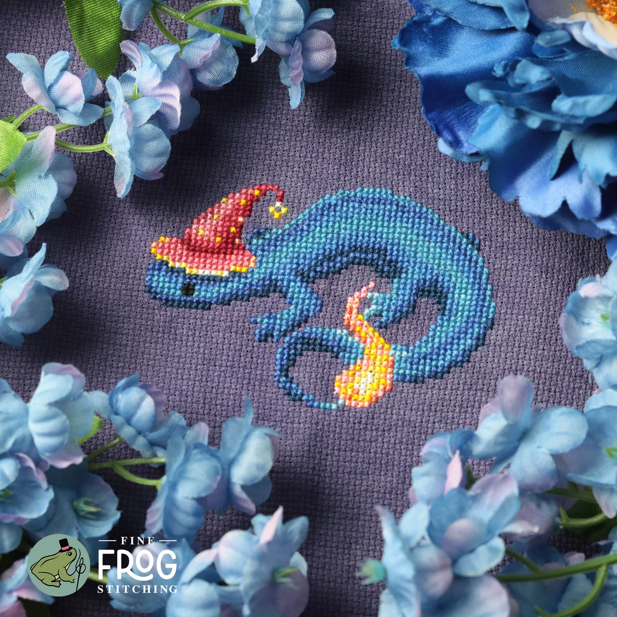 Pre-Order - Wizardly Newt Cross Stitch by Fine Frog Stitching - Paper Pattern