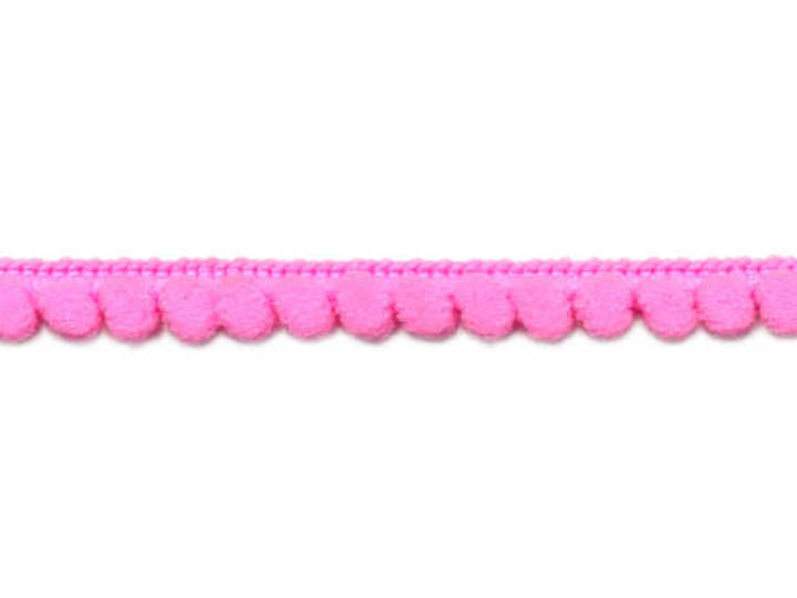 Baby Pom Pom Trim Fringe, 3/8 inch - Hot Pink