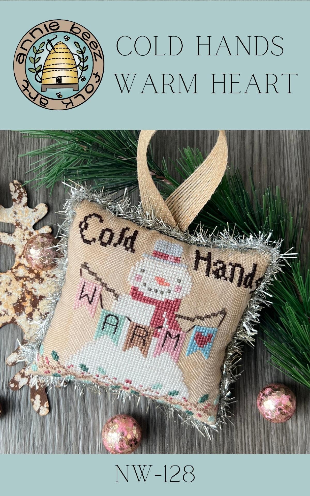 Cold Hands, Warm Heart Cross Stitch by Annie Beez Folk Art - Paper Pattern