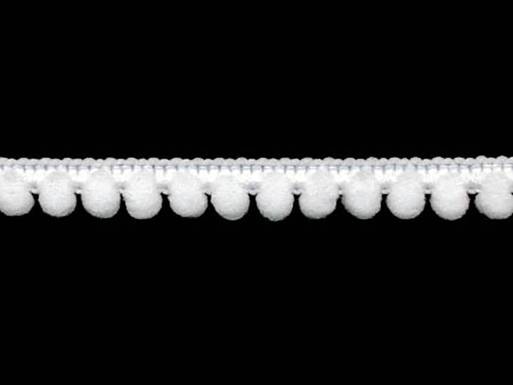 Baby Pom Pom Trim Fringe, 3/8 inch - White